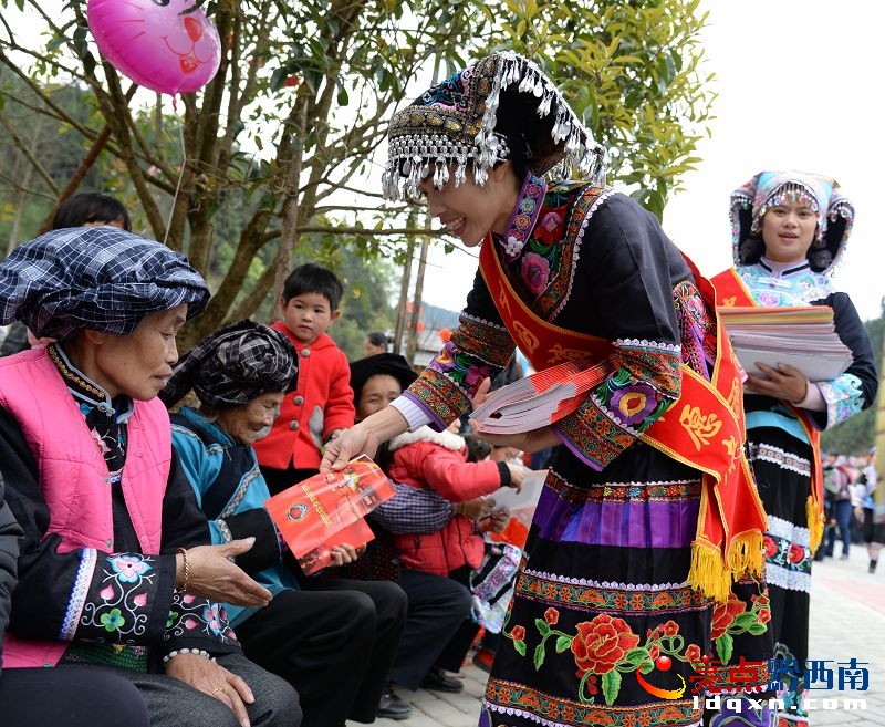 5消防志愿者向布依村民發(fā)放消防宣傳資料講解消防安全常識.jpg